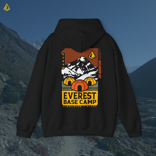 Everest Base Camp Unisex Hoodie (Yellow / Orange Print)