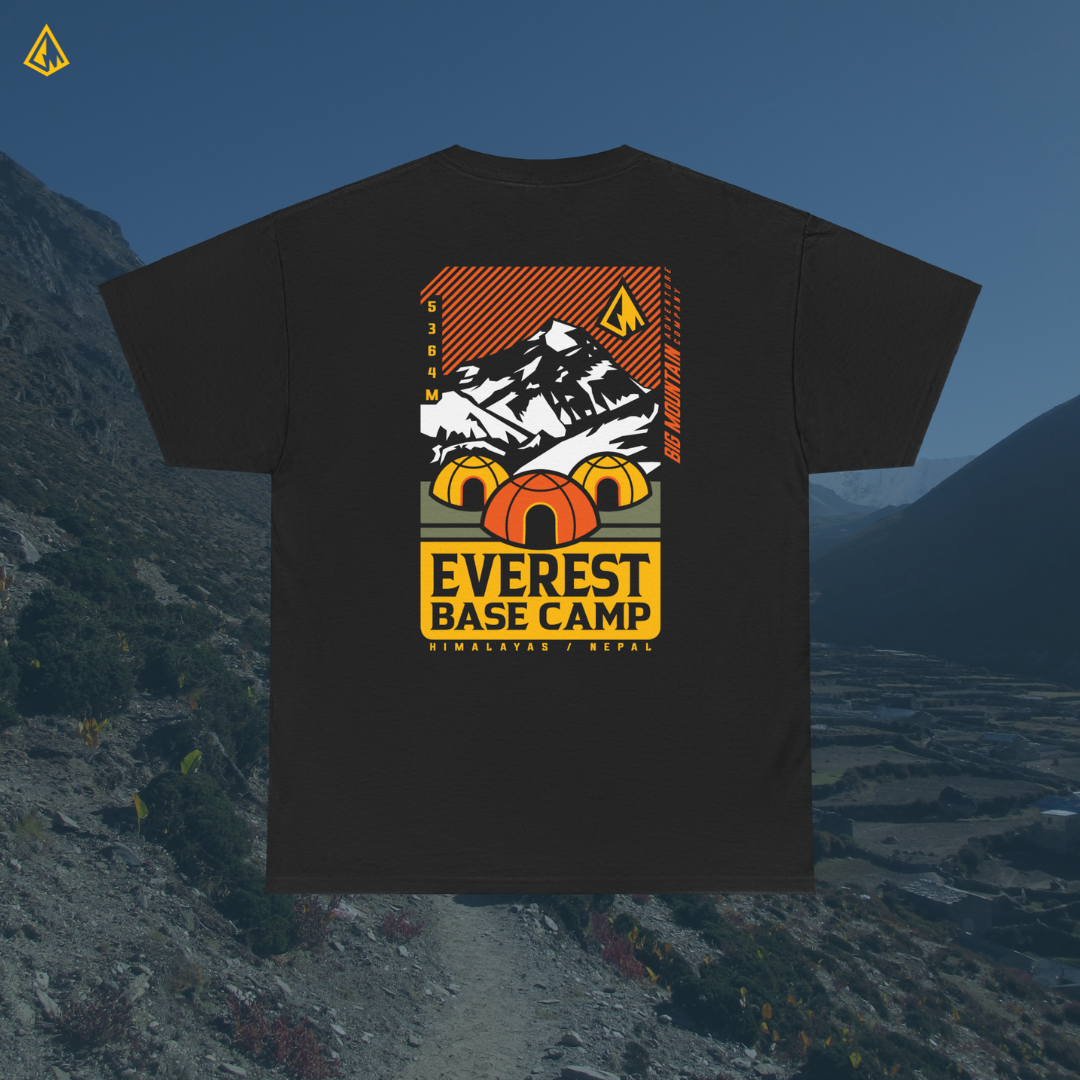 Everest Base Camp Unisex Tee (Yellow / Orange Print)