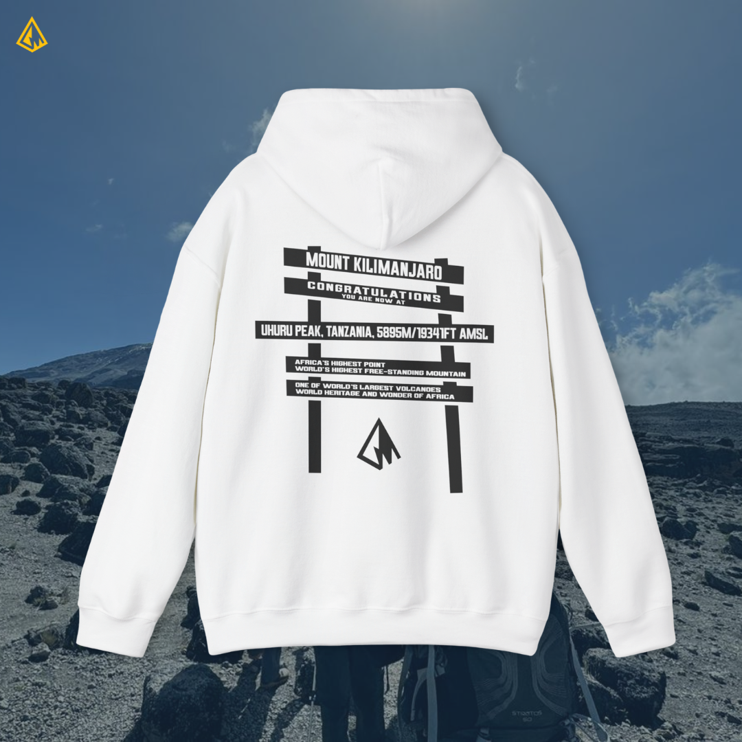 Kilimanjaro Uhuru Sign Unisex Hoodie (Black Print)