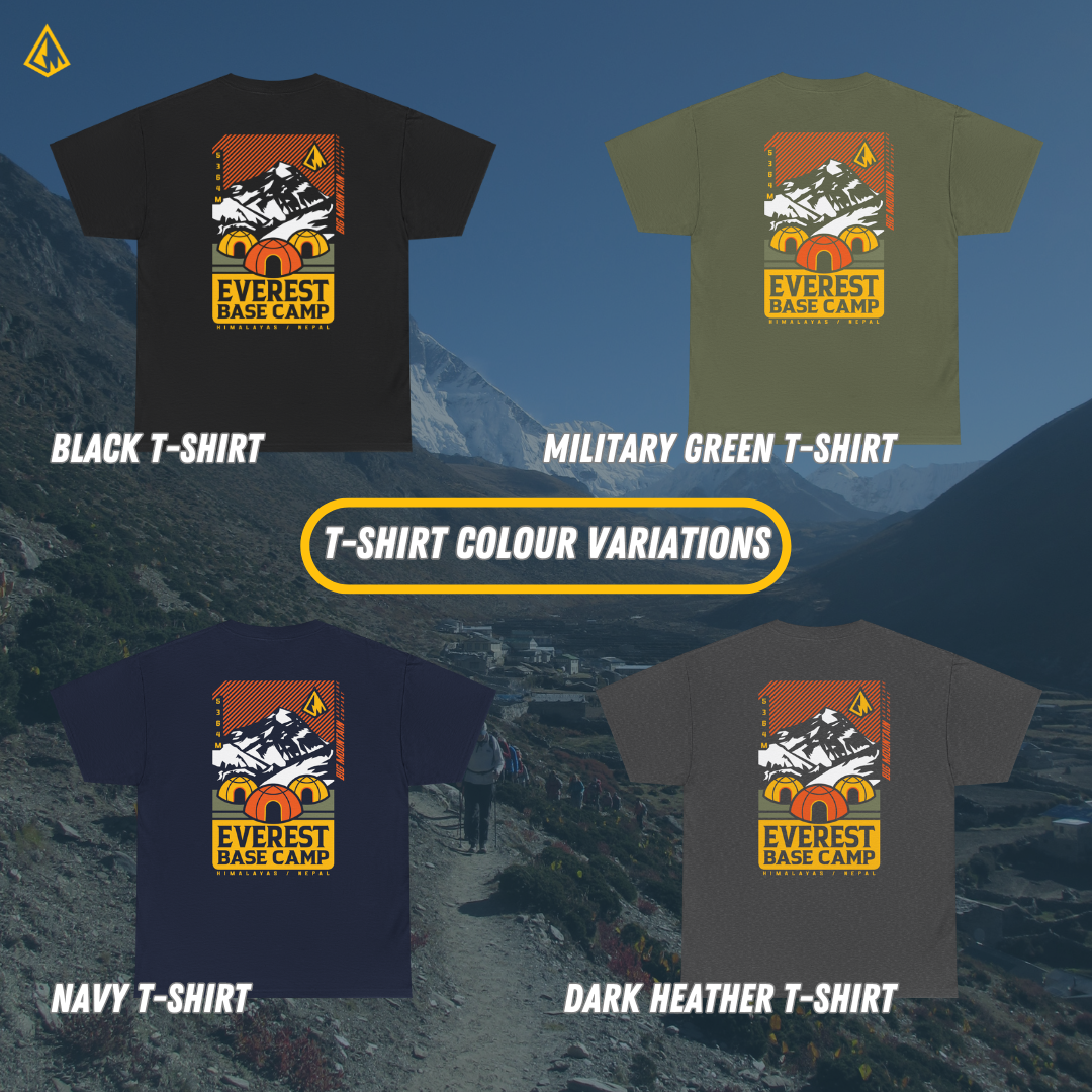 Everest Base Camp Unisex Tee (Yellow / Orange Print)