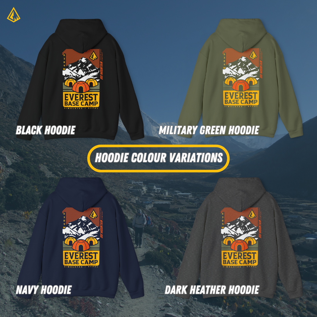 Everest Base Camp Unisex Hoodie (Yellow / Orange Print)