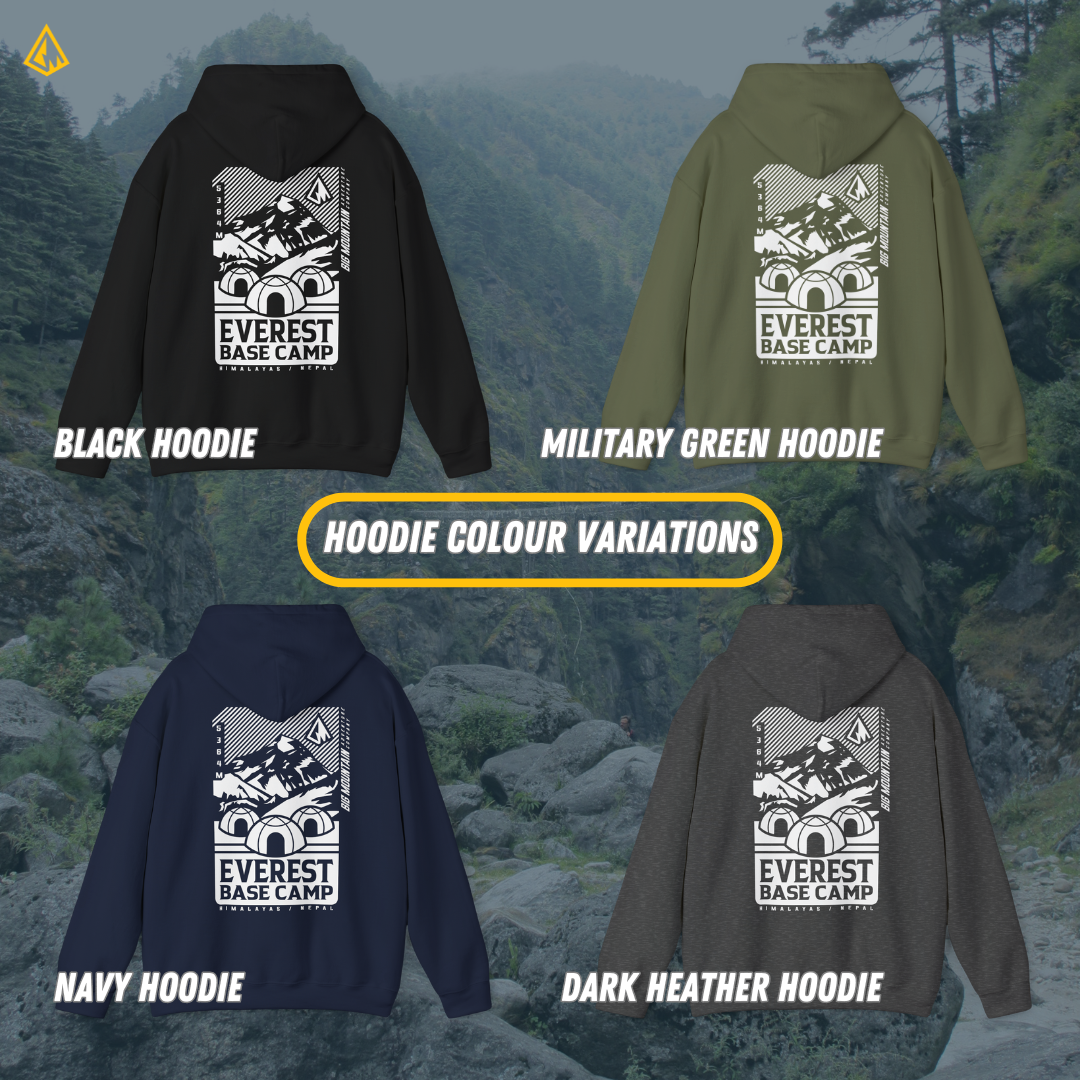 Everest Base Camp Unisex Hoodie (White Print)