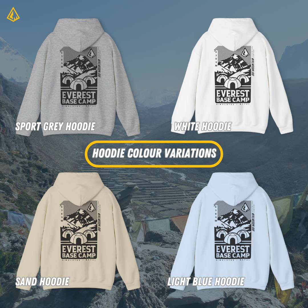 Everest Base Camp Unisex Hoodie (Black Print)