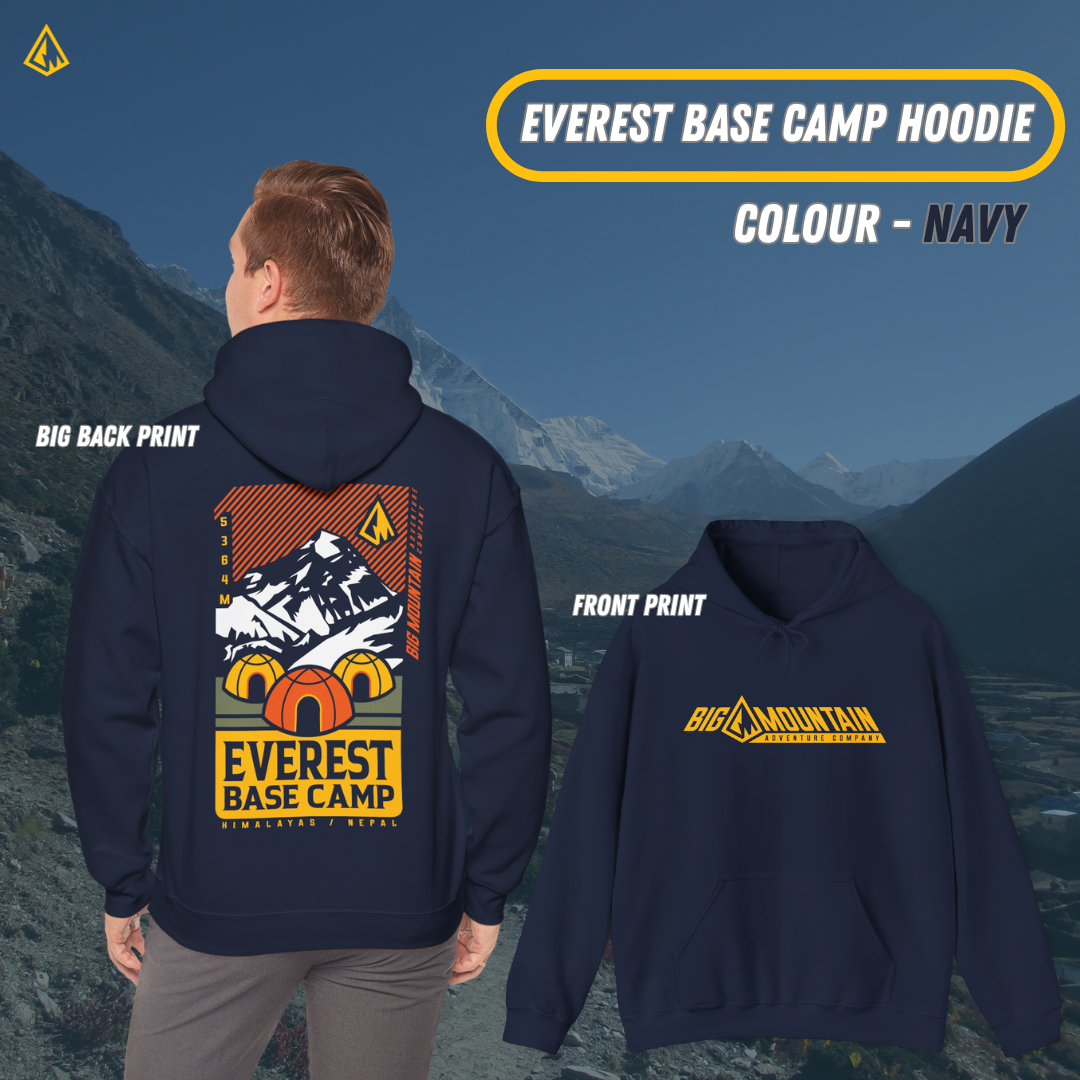 Everest Base Camp Unisex Hoodie (Yellow / Orange Print)