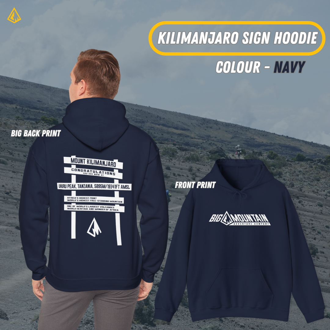 Kilimanjaro Uhuru Sign Unisex Hoodie (White Print)