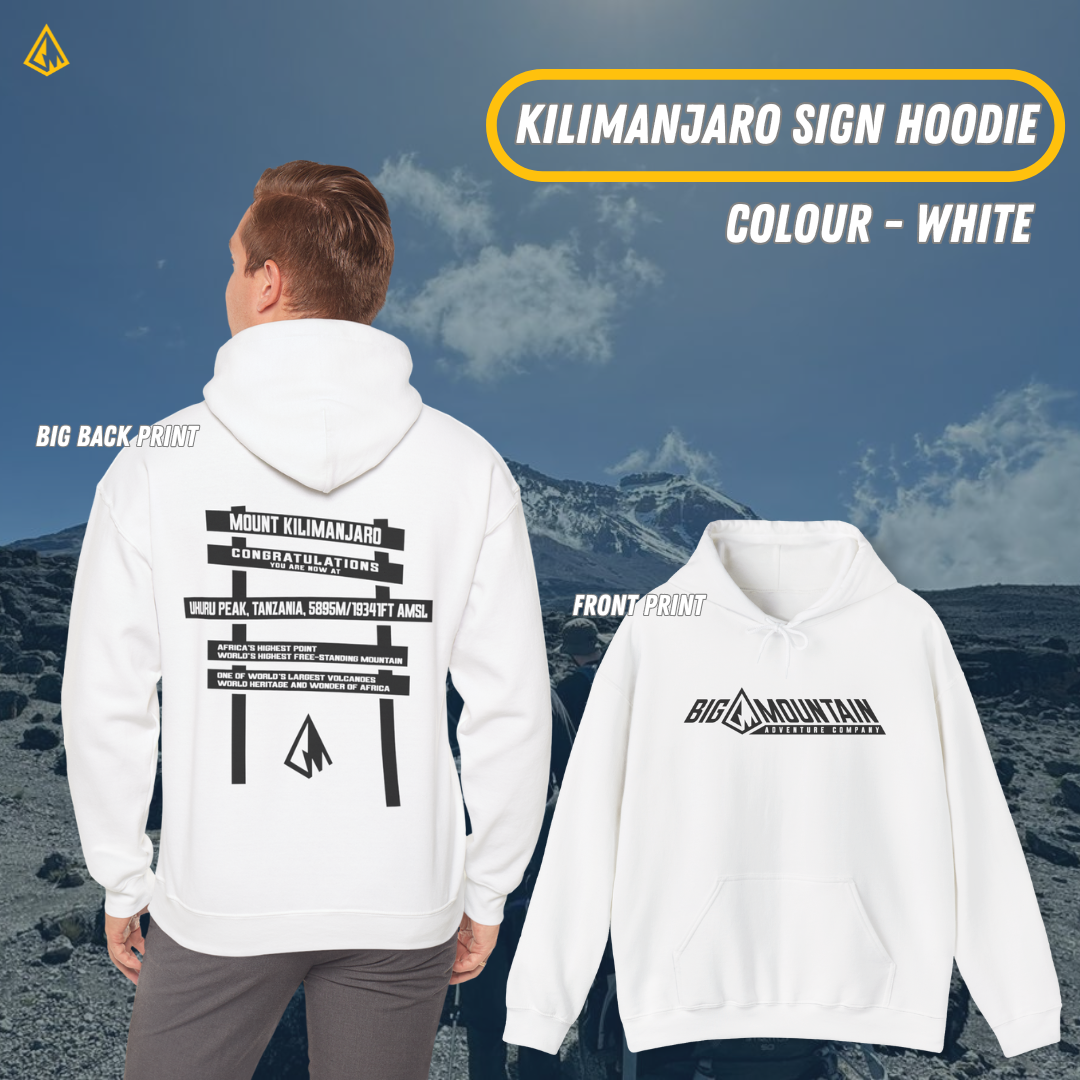 Kilimanjaro Uhuru Sign Unisex Hoodie (Black Print)