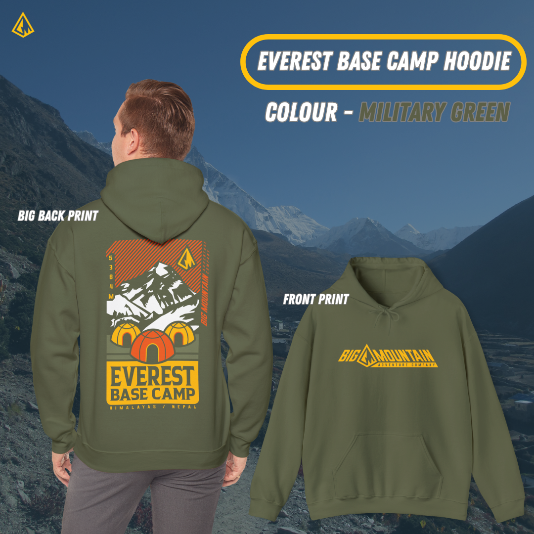 Everest Base Camp Unisex Hoodie (Yellow / Orange Print)