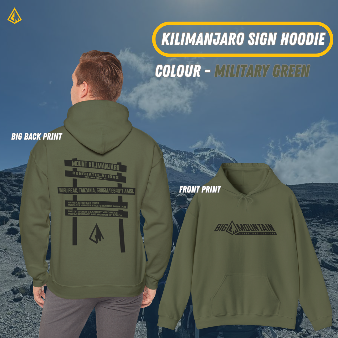 Kilimanjaro Uhuru Sign Unisex Hoodie (Black Print)