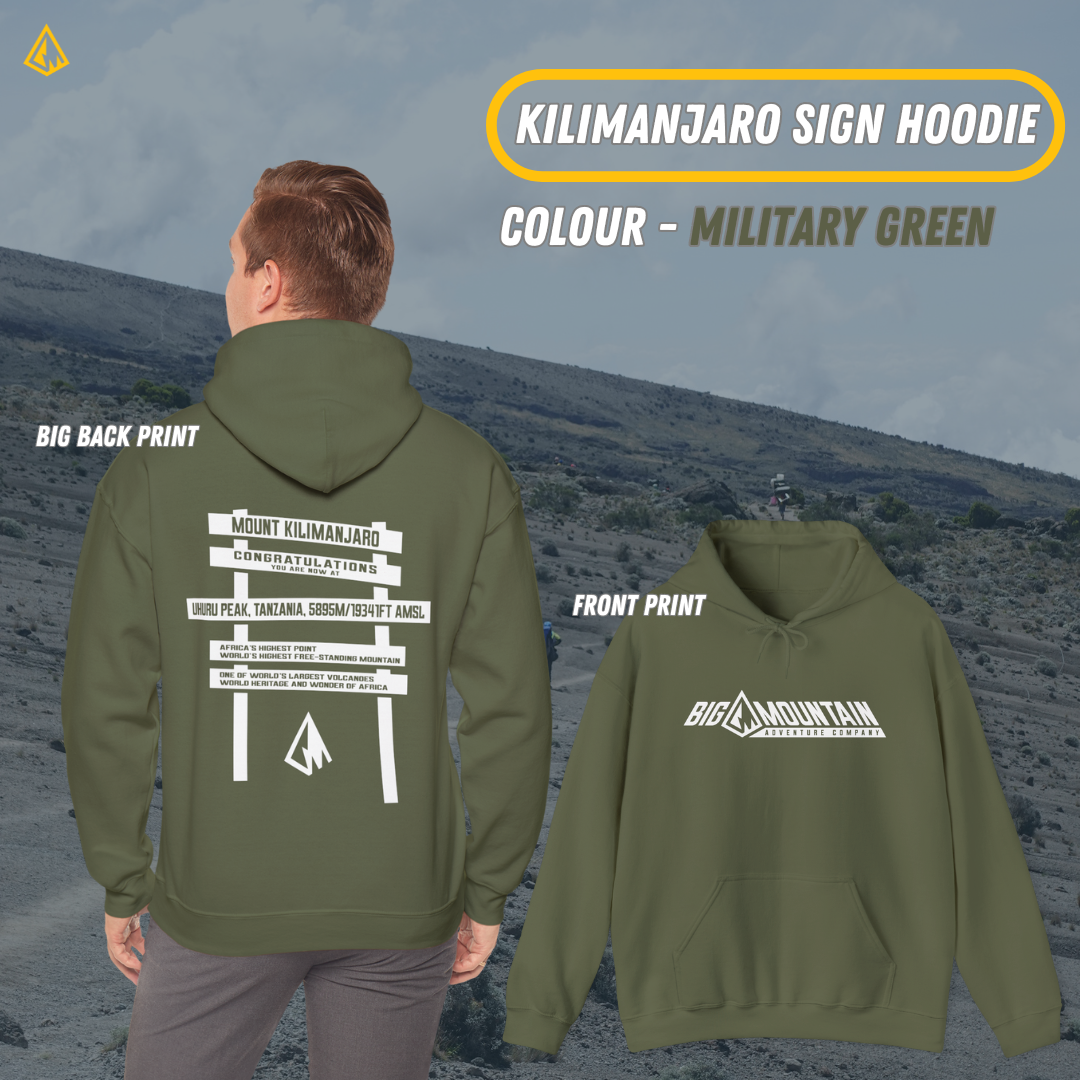 Kilimanjaro Uhuru Sign Unisex Hoodie (White Print)