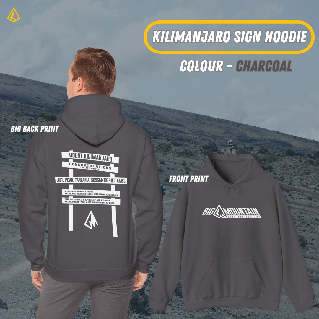 Kilimanjaro Uhuru Sign Unisex Hoodie (White Print)