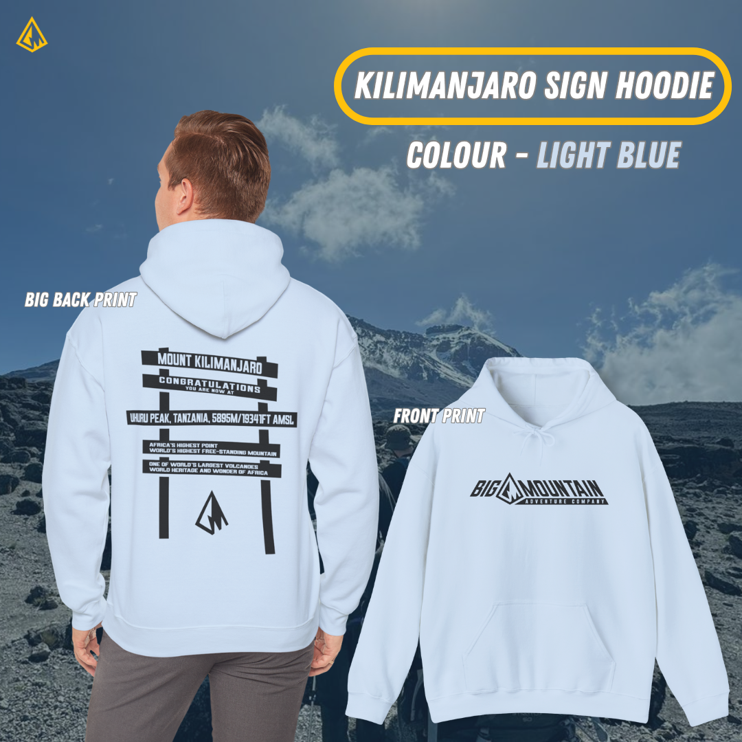 Kilimanjaro Uhuru Sign Unisex Hoodie (Black Print)