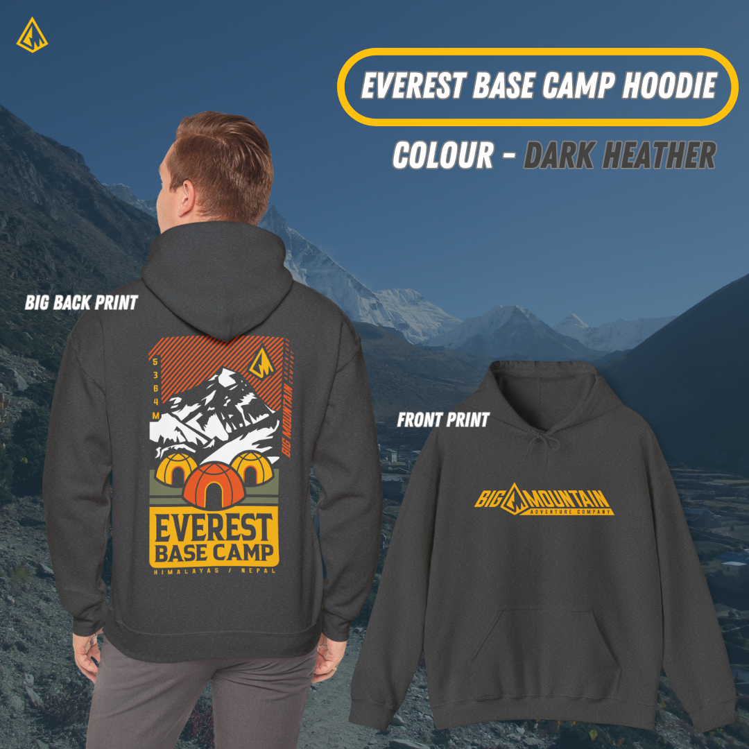 Everest Base Camp Unisex Hoodie (Yellow / Orange Print)