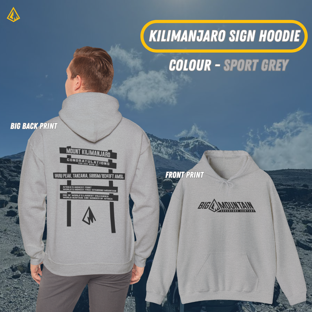 Kilimanjaro Uhuru Sign Unisex Hoodie (Black Print)