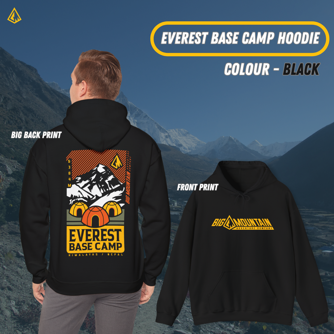 Everest Base Camp Unisex Hoodie (Yellow / Orange Print)